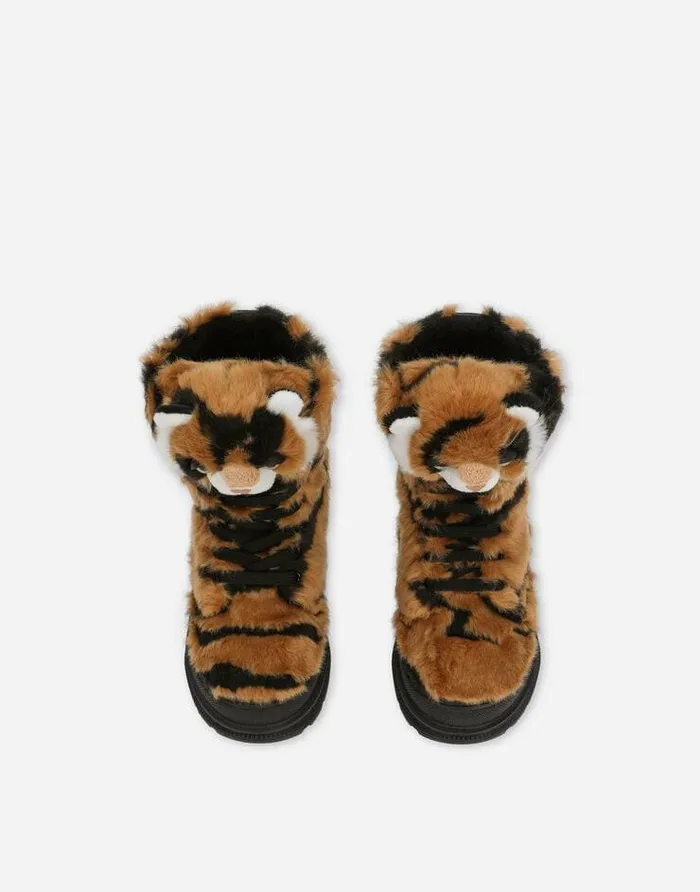 Dolce and Gabbana Shoes 2438 Children Tigerdesign Faux Fur Boots Multicolor