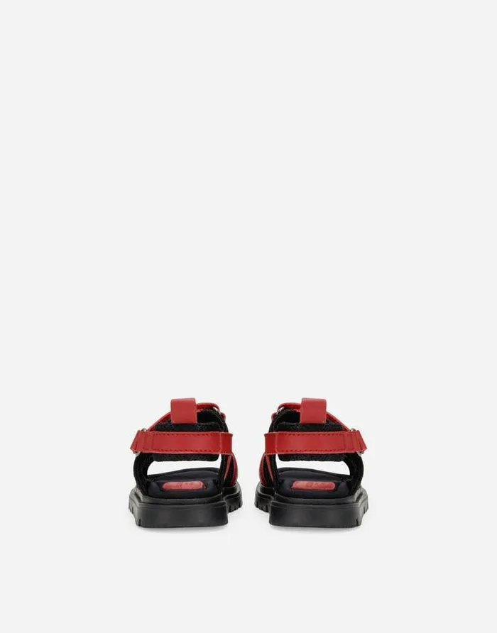 Dolce and Gabbana Shoes For First Steps 1926 Children Calfskin Sandals With DG Logo Red Dolce and Gabbana Shoes For First Steps 1926 Children Calfskin Sandals With DG Logo Red