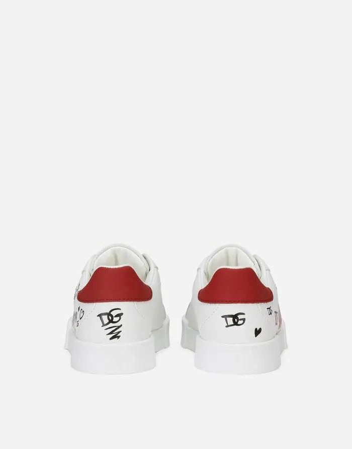 Dolce and Gabbana Shoes For First Steps 1926 Children First Steps Portofino Light Sneakers With Poppy Print Multicolor Dolce and Gabbana Shoes For First Steps 1926 Children First Steps Portofino Light Sneakers With Poppy Print Multicolor