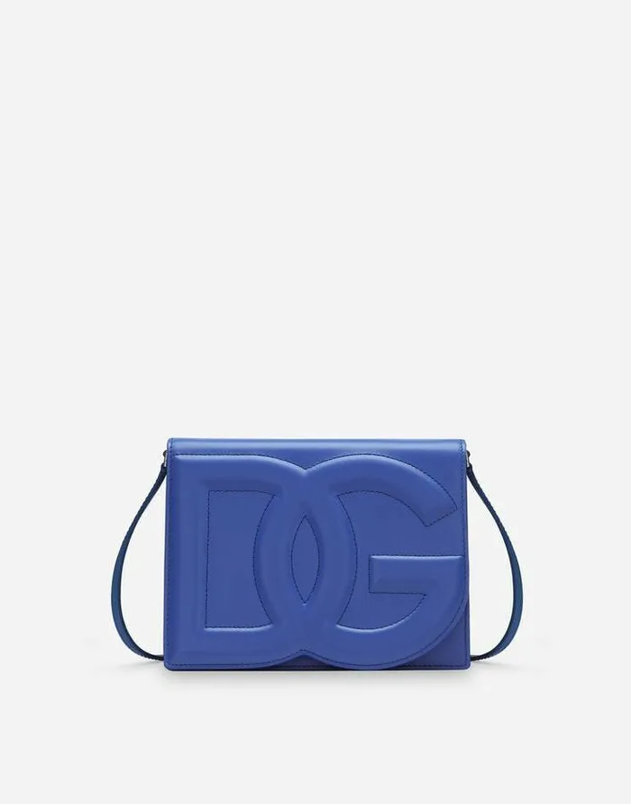 Dolce and Gabbana Shoulder And Crossbody Bags Women Calfskin DG Logo Crossbody Bag Blue