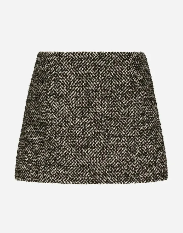Dolce and Gabbana Skirts Women Short Speckled Tweed Skirt Multicolor
