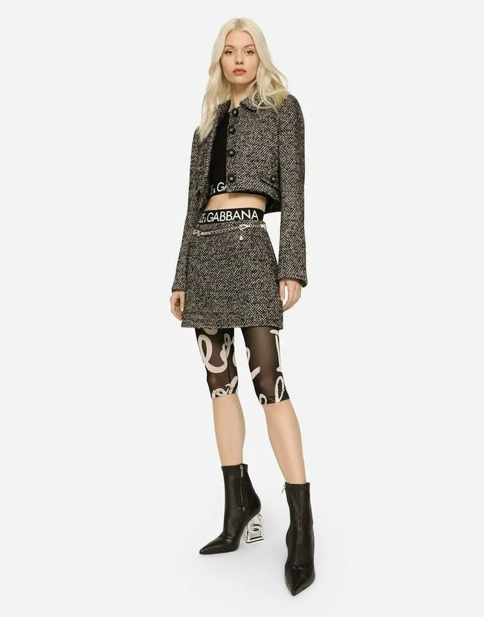 Dolce and Gabbana Skirts Women Short Speckled Tweed Skirt Multicolor Dolce and Gabbana Skirts Women Short Speckled Tweed Skirt Multicolor