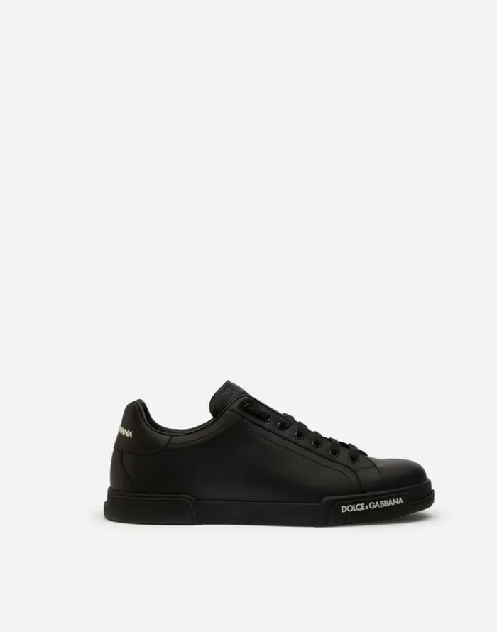 Dolce and Gabbana Sneakers Men Calfskin Nappa Portofino Sneakers Black