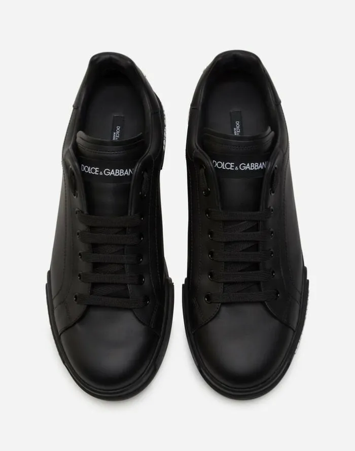 Dolce and Gabbana Sneakers Men Calfskin Nappa Portofino Sneakers Black Dolce and Gabbana Sneakers Men Calfskin Nappa Portofino Sneakers Black