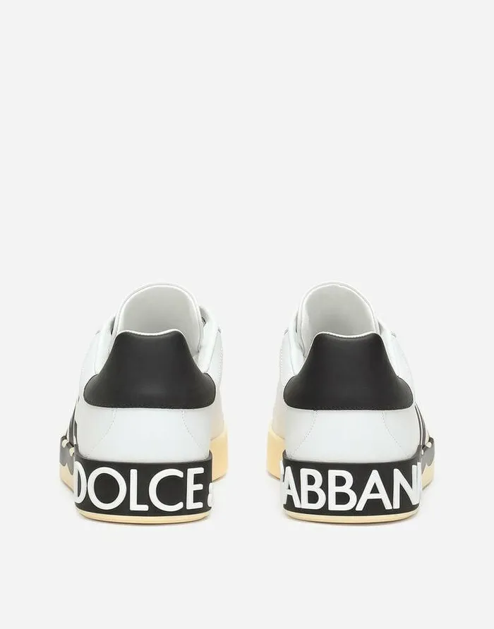 Dolce and Gabbana Sneakers Men Calfskin Nappa Portofino Sneakers With DG Logo Print Multicolor Dolce and Gabbana Sneakers Men Calfskin Nappa Portofino Sneakers With DG Logo Print Multicolor