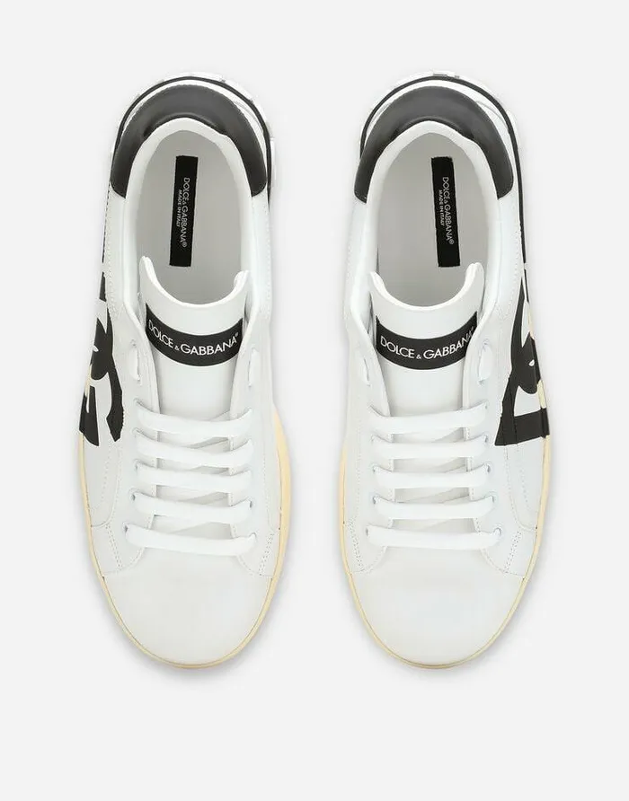 Dolce and Gabbana Sneakers Men Calfskin Nappa Portofino Sneakers With DG Logo Print Multicolor Dolce and Gabbana Sneakers Men Calfskin Nappa Portofino Sneakers With DG Logo Print Multicolor
