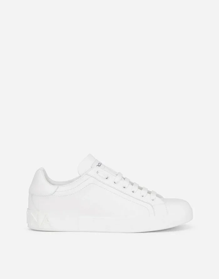 Dolce and Gabbana Sneakers Men Calfskin Portofino Sneakers White