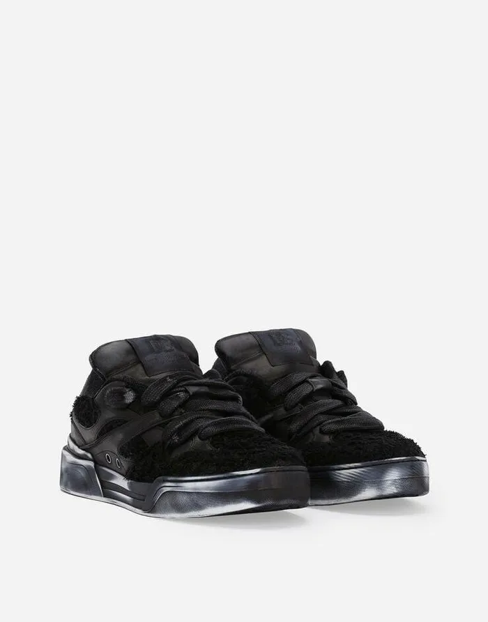 Dolce and Gabbana Sneakers Men Terrycloth New Roma Sneakers Black Dolce and Gabbana Sneakers Men Terrycloth New Roma Sneakers Black