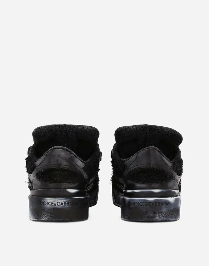 Dolce and Gabbana Sneakers Men Terrycloth New Roma Sneakers Black Dolce and Gabbana Sneakers Men Terrycloth New Roma Sneakers Black