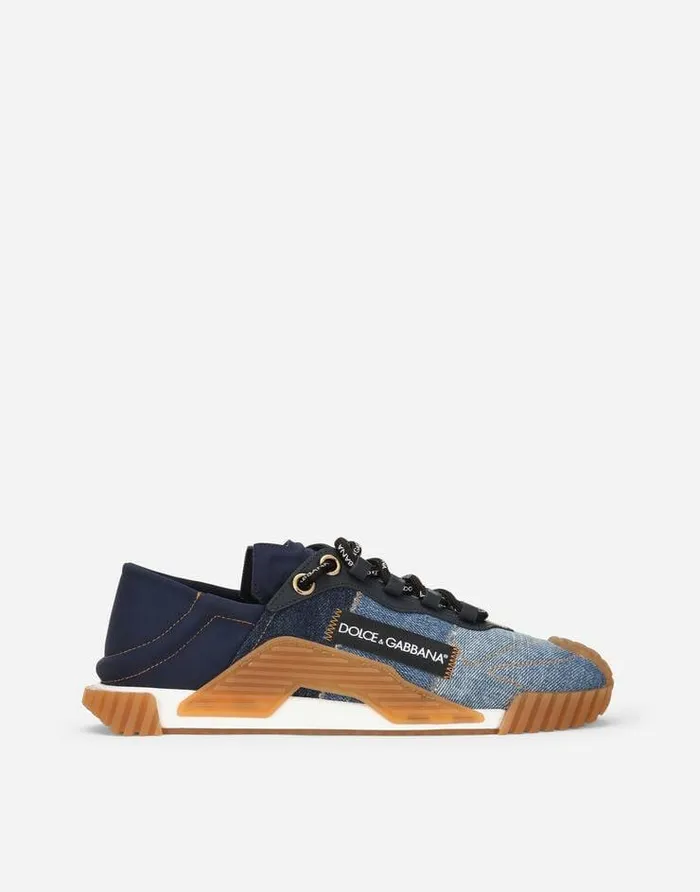 Dolce and Gabbana Sneakers Women Patchwork Denim NS1 Slipon Sneakers Multicolor