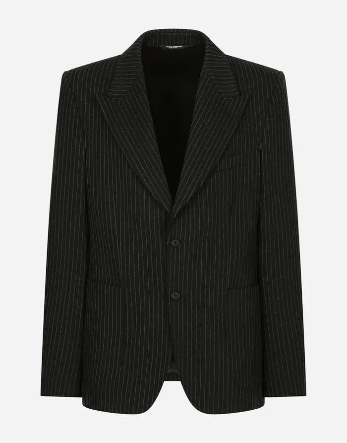 Dolce and Gabbana Suits And Blazers Men Pinstripe Stretch Jersey Jacket Multicolor Dolce and Gabbana Suits And Blazers Men Pinstripe Stretch Jersey Jacket Multicolor