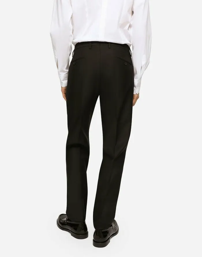 Dolce and Gabbana Suits And Blazers Men Stretch Wool Martinifit Suit Black