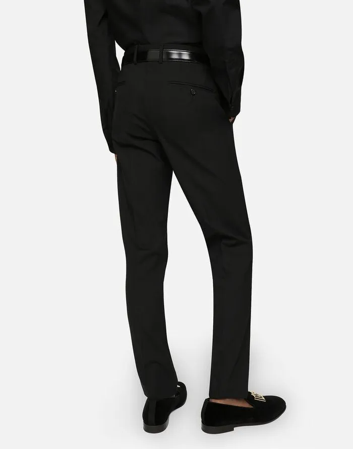 Dolce and Gabbana Suits And Blazers Men Stretch Wool Martinifit Suit Black