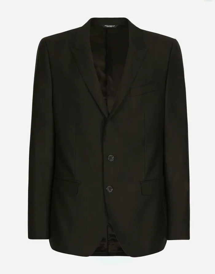 Dolce and Gabbana Suits And Blazers Men Wool And Silk Martinifit Suit Black