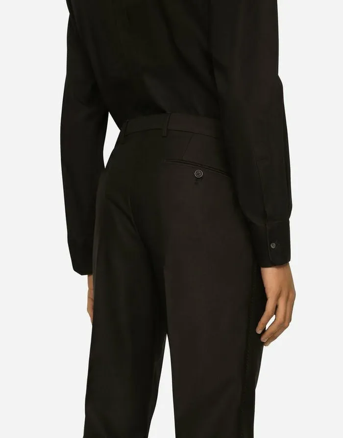 Dolce and Gabbana Suits And Blazers Men Wool And Silk Martinifit Suit Black