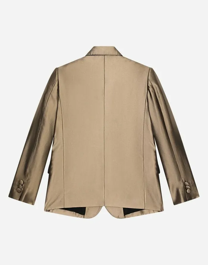 Dolce and Gabbana Suits Children Classic Silk Mikado Twobutton Siciliafit Jacket Green Dolce and Gabbana Suits Children Classic Silk Mikado Twobutton Siciliafit Jacket Green