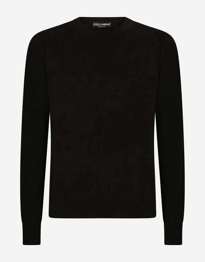 Dolce and Gabbana Sweaters And Cardigans Men Cashmere Roundneck Sweater Black