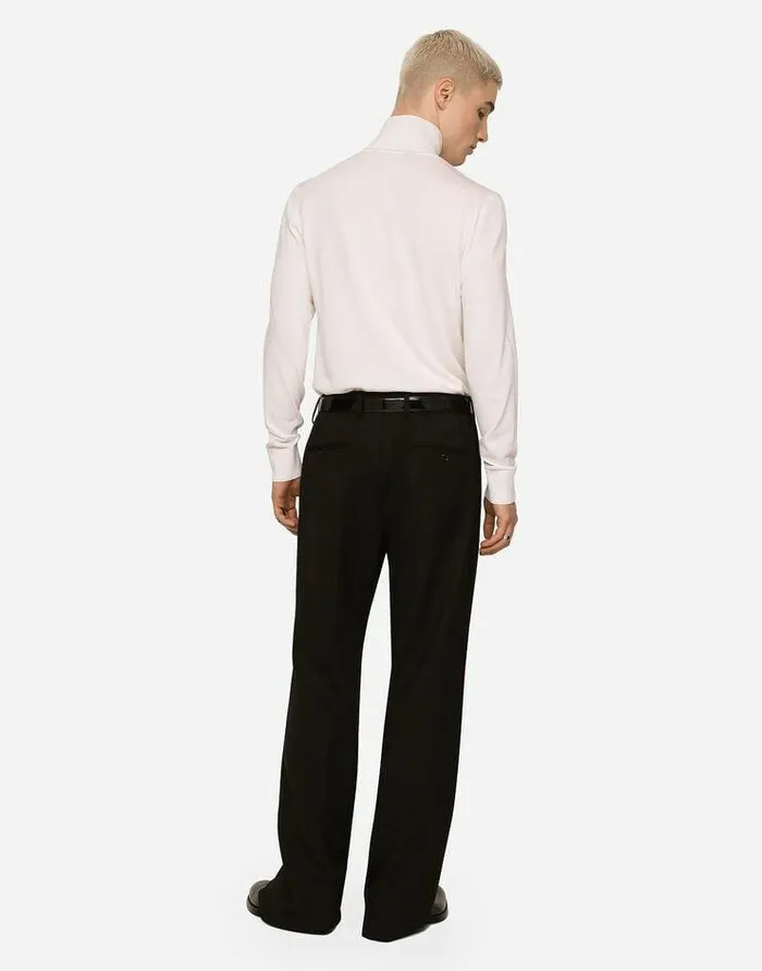 Dolce and Gabbana Sweaters And Cardigans Men Turtleneck Sweater In Extrafine Virgin Wool White Dolce and Gabbana Sweaters And Cardigans Men Turtleneck Sweater In Extrafine Virgin Wool White