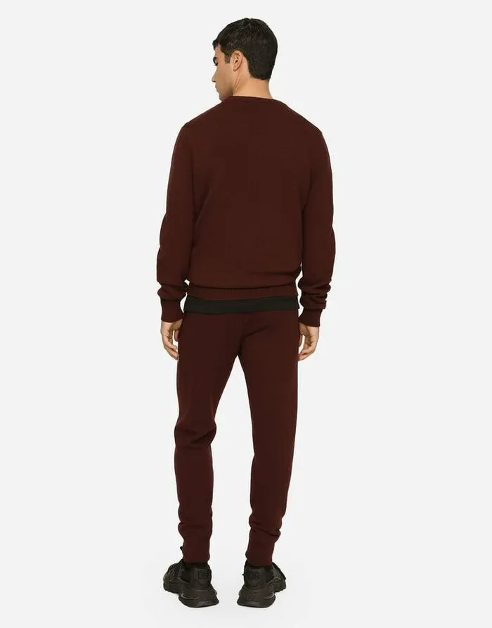 Dolce and Gabbana Sweaters And Cardigans Men Wool And Cashmere Roundneck Sweater Bordeaux Dolce and Gabbana Sweaters And Cardigans Men Wool And Cashmere Roundneck Sweater Bordeaux