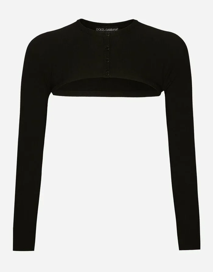 Dolce and Gabbana Sweaters And Cardigans Women KIM DOLCEandGABBANA Viscose Shrug Black Dolce and Gabbana Sweaters And Cardigans Women KIM DOLCEandGABBANA Viscose Shrug Black