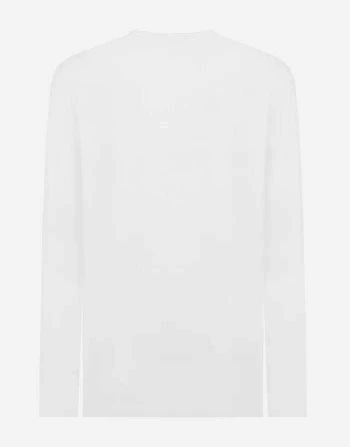 Dolce and Gabbana TShirts And Polos Men Longsleeved Tshirt With Logo Tag White