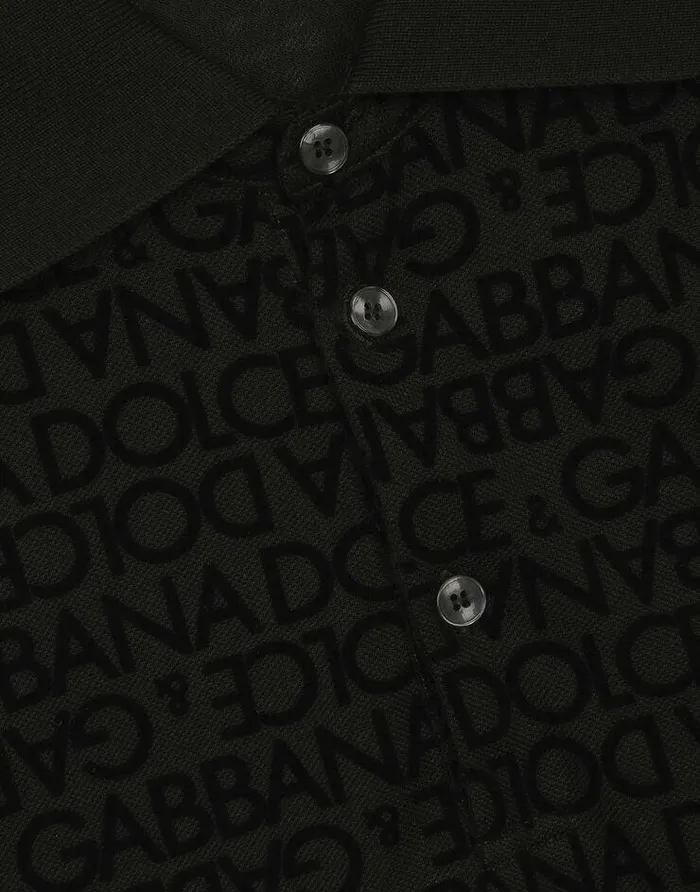 Dolce and Gabbana TShirts And Polos Men Piqu Poloshirt With Flocked DolceandGabbana Logo Black Dolce and Gabbana TShirts And Polos Men Piqu Poloshirt With Flocked DolceandGabbana Logo Black