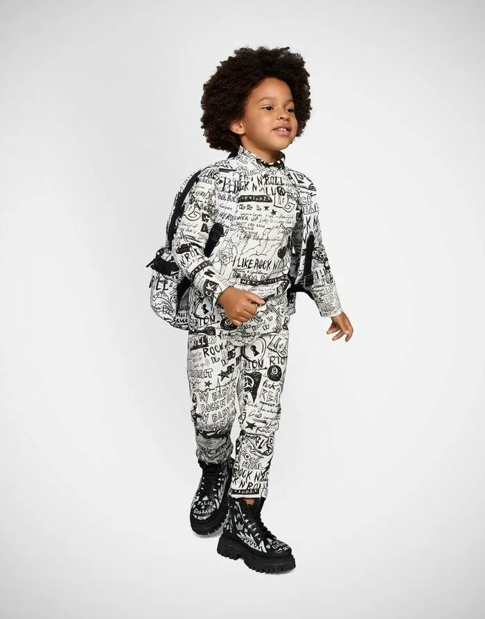 Dolce and Gabbana TShirts And Sweatshirts Children Graffitiprint Interlock Tshirt Multicolor Dolce and Gabbana TShirts And Sweatshirts Children Graffitiprint Interlock Tshirt Multicolor