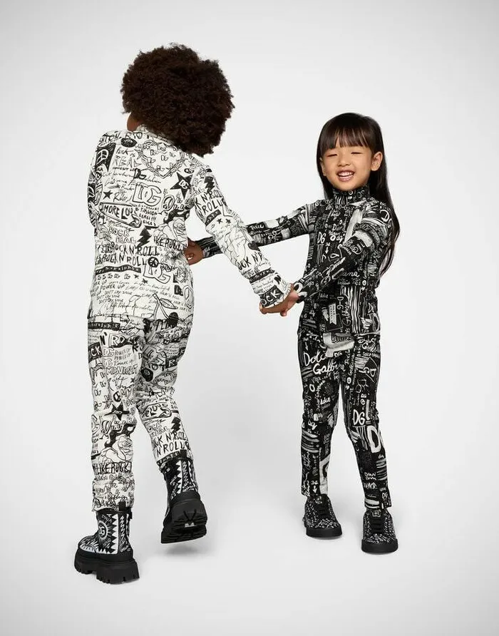 Dolce and Gabbana TShirts And Sweatshirts Children Graffitiprint Interlock Tshirt Multicolor Dolce and Gabbana TShirts And Sweatshirts Children Graffitiprint Interlock Tshirt Multicolor