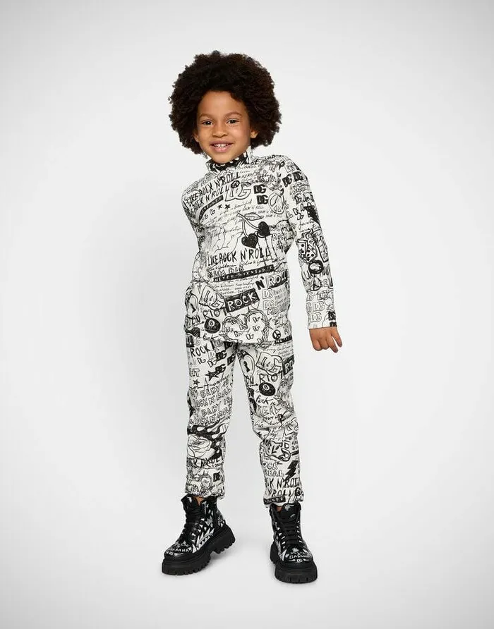 Dolce and Gabbana TShirts And Sweatshirts Children Graffitiprint Interlock Tshirt Multicolor Dolce and Gabbana TShirts And Sweatshirts Children Graffitiprint Interlock Tshirt Multicolor