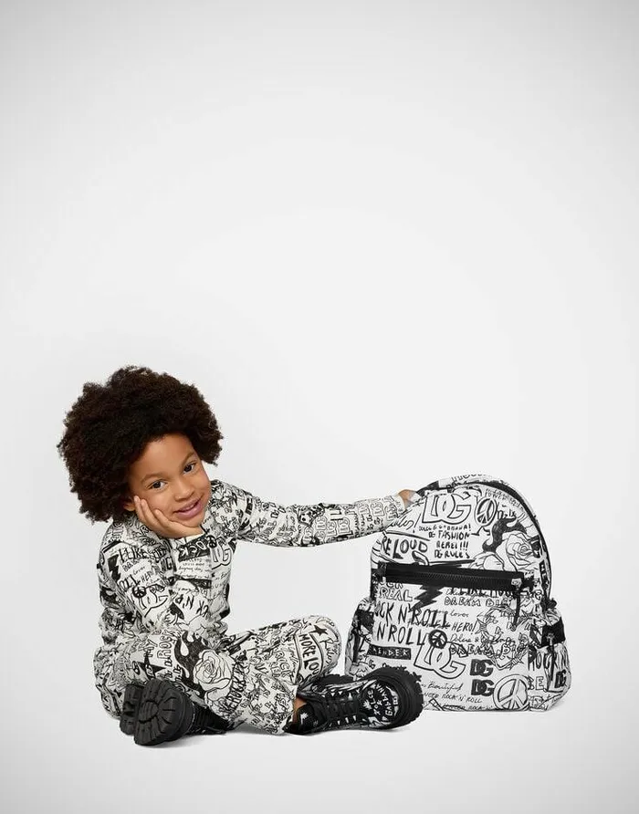 Dolce and Gabbana TShirts And Sweatshirts Children Graffitiprint Interlock Tshirt Multicolor Dolce and Gabbana TShirts And Sweatshirts Children Graffitiprint Interlock Tshirt Multicolor