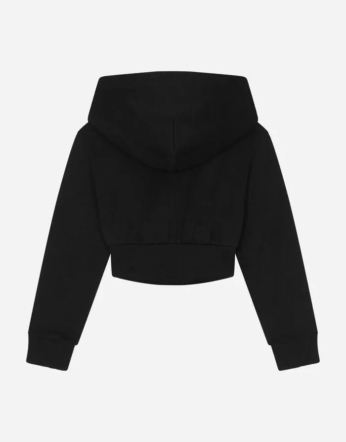 Dolce and Gabbana TShirts And Sweatshirts Children Hoodie With Corset Details Black Dolce and Gabbana TShirts And Sweatshirts Children Hoodie With Corset Details Black