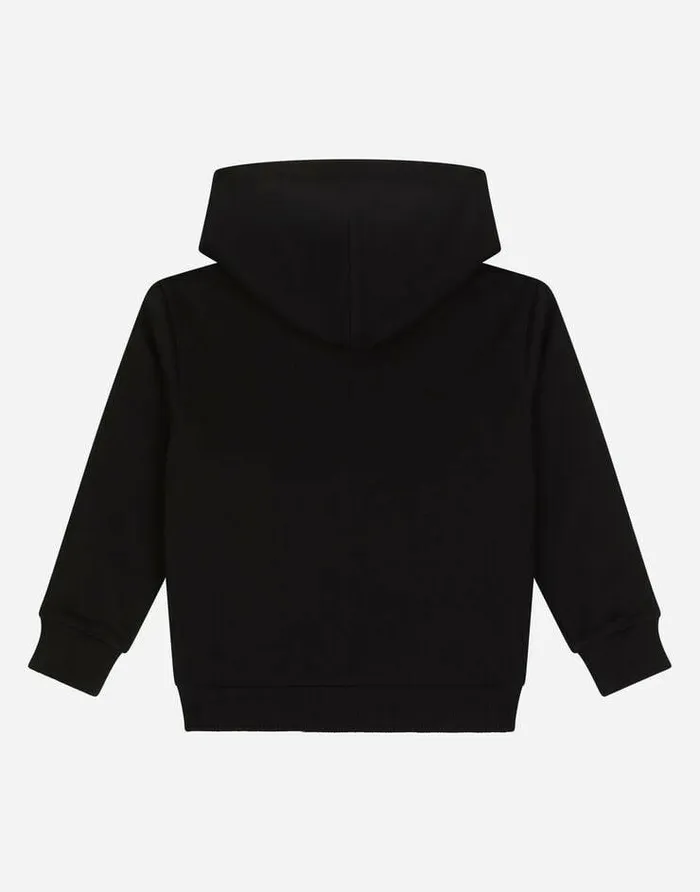 Dolce and Gabbana TShirts And Sweatshirts Children Jersey Hoodie With DG Logo Band Black Dolce and Gabbana TShirts And Sweatshirts Children Jersey Hoodie With DG Logo Band Black