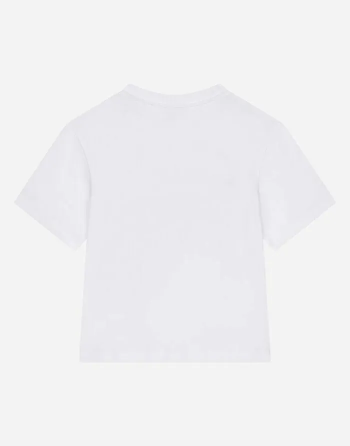 Dolce and Gabbana TShirts And Sweatshirts Children Jersey Tshirt With DG Logo Print White