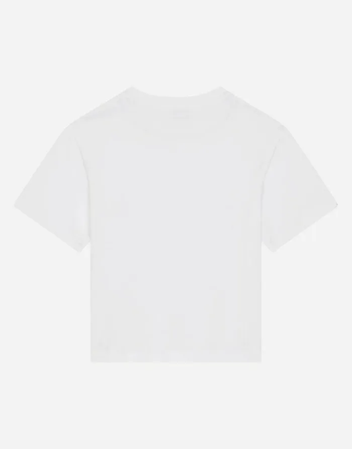Dolce and Gabbana TShirts And Sweatshirts Children Jersey Tshirt With Logo Print White