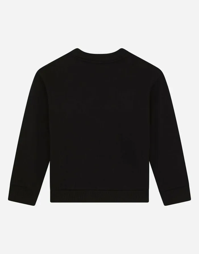 Dolce and Gabbana TShirts And Sweatshirts Children Roundneck Sweatshirt With DG Milano Logo Black Dolce and Gabbana TShirts And Sweatshirts Children Roundneck Sweatshirt With DG Milano Logo Black