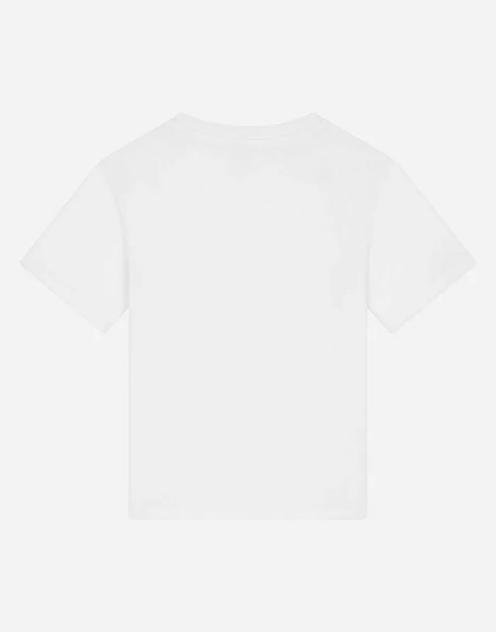Dolce and Gabbana TShirts And Sweatshirts Children Shortsleeved Jersey Tshirt With Mascot Print White Dolce and Gabbana TShirts And Sweatshirts Children Shortsleeved Jersey Tshirt With Mascot Print White