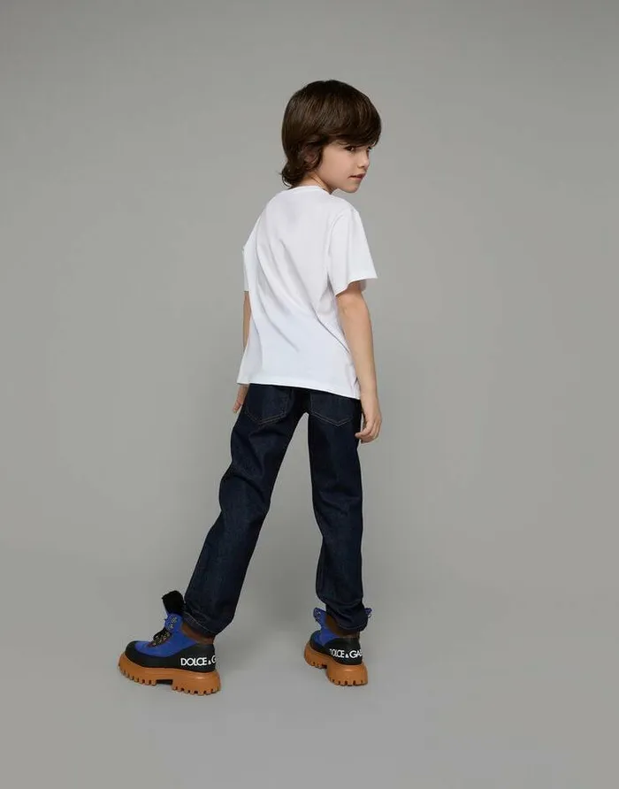 Dolce and Gabbana TShirts And Sweatshirts Children Shortsleeved Jersey Tshirt With Mascot Print White Dolce and Gabbana TShirts And Sweatshirts Children Shortsleeved Jersey Tshirt With Mascot Print White