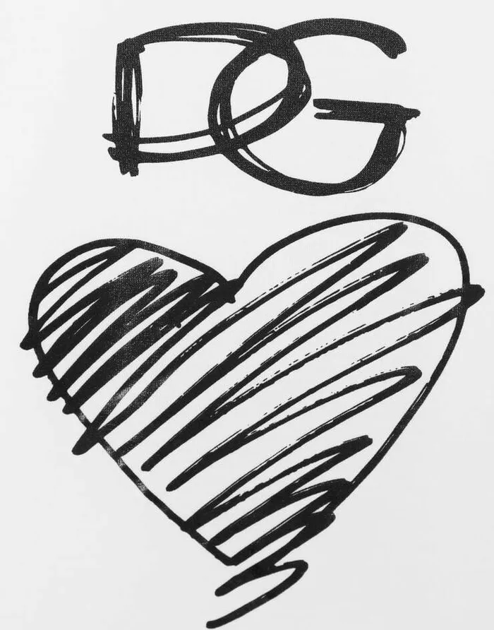 Dolce and Gabbana TShirts And Sweatshirts Women Jersey Tshirt With DG And Heart Print White Dolce and Gabbana TShirts And Sweatshirts Women Jersey Tshirt With DG And Heart Print White