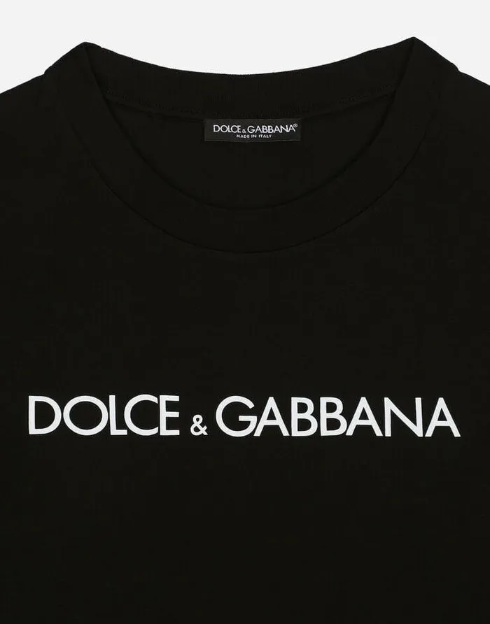 Dolce and Gabbana TShirts And Sweatshirts Women Jersey Tshirt With Dolce and Gabbana Print Black Dolce and Gabbana TShirts And Sweatshirts Women Jersey Tshirt With Dolce and Gabbana Print Black
