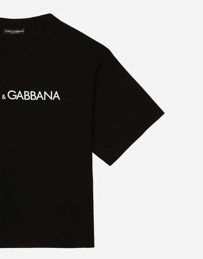 Dolce and Gabbana TShirts And Sweatshirts Women Jersey Tshirt With Dolce and Gabbana Print Black Dolce and Gabbana TShirts And Sweatshirts Women Jersey Tshirt With Dolce and Gabbana Print Black