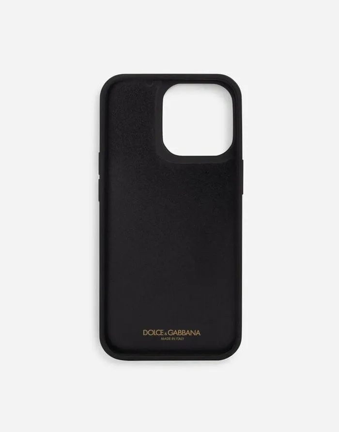 Dolce and Gabbana Technology Women Calfskin IPhone 13 Pro Cover With DG Logo Black Dolce and Gabbana Technology Women Calfskin IPhone 13 Pro Cover With DG Logo Black