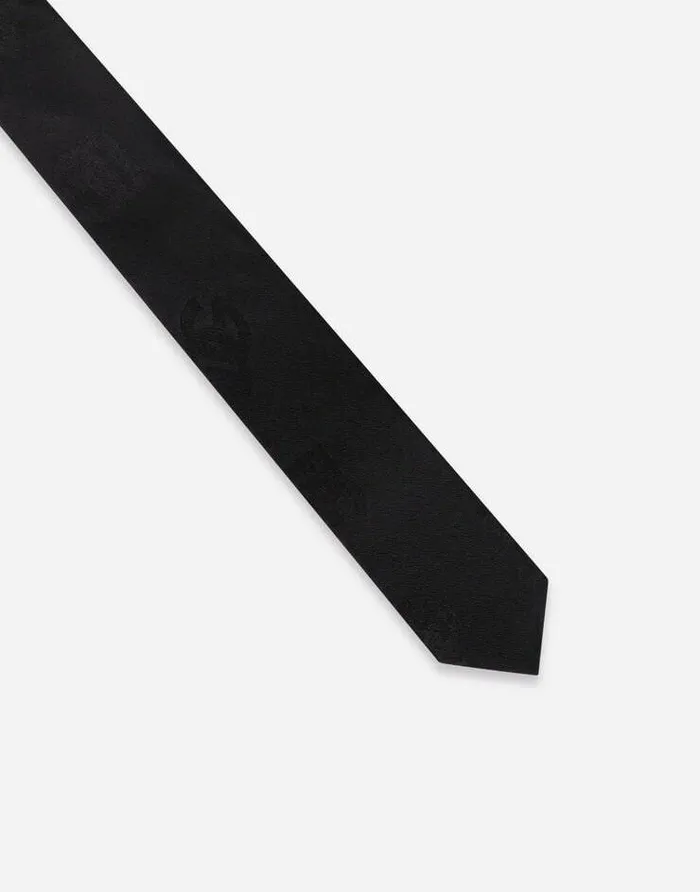Dolce and Gabbana Ties And Pocket Squares Men 6cm Silk Jacquard Blade Tie With DG Logo Black