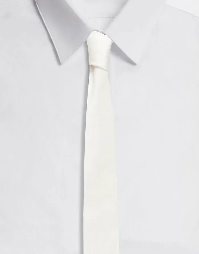 Dolce and Gabbana Ties And Pocket Squares Men 6cm Silk Twill Blade Tie White