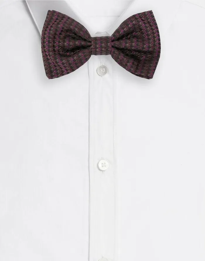 Dolce and Gabbana Ties And Pocket Squares Men Tieprint Silk Jacquard Bow Tie Bordeaux Dolce and Gabbana Ties And Pocket Squares Men Tieprint Silk Jacquard Bow Tie Bordeaux