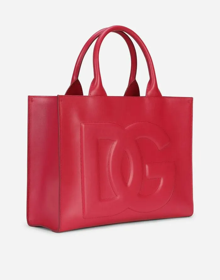 Dolce and Gabbana Totes Women Small Calfskin DG Daily Shopper Fuchsia Dolce and Gabbana Totes Women Small Calfskin DG Daily Shopper Fuchsia