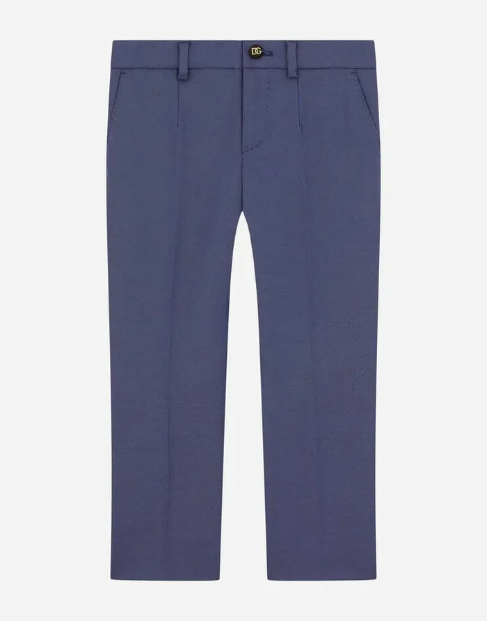 Dolce and Gabbana Trousers And Shorts Children Classic Woolen Pants Blue