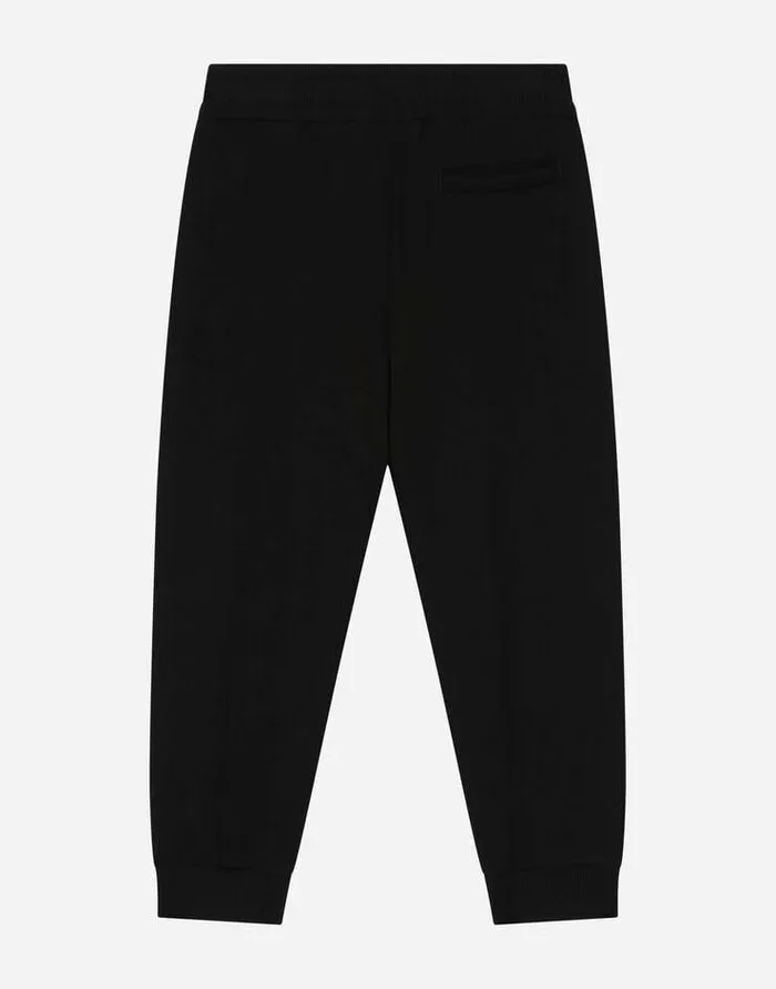 Dolce and Gabbana Trousers And Shorts Children Cotton Jogging Pants With Logo Print Black Dolce and Gabbana Trousers And Shorts Children Cotton Jogging Pants With Logo Print Black