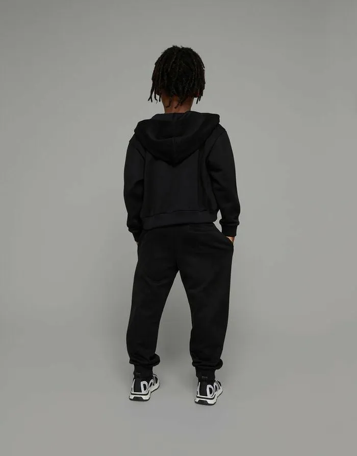 Dolce and Gabbana Trousers And Shorts Children Cotton Jogging Pants With Logo Print Black Dolce and Gabbana Trousers And Shorts Children Cotton Jogging Pants With Logo Print Black