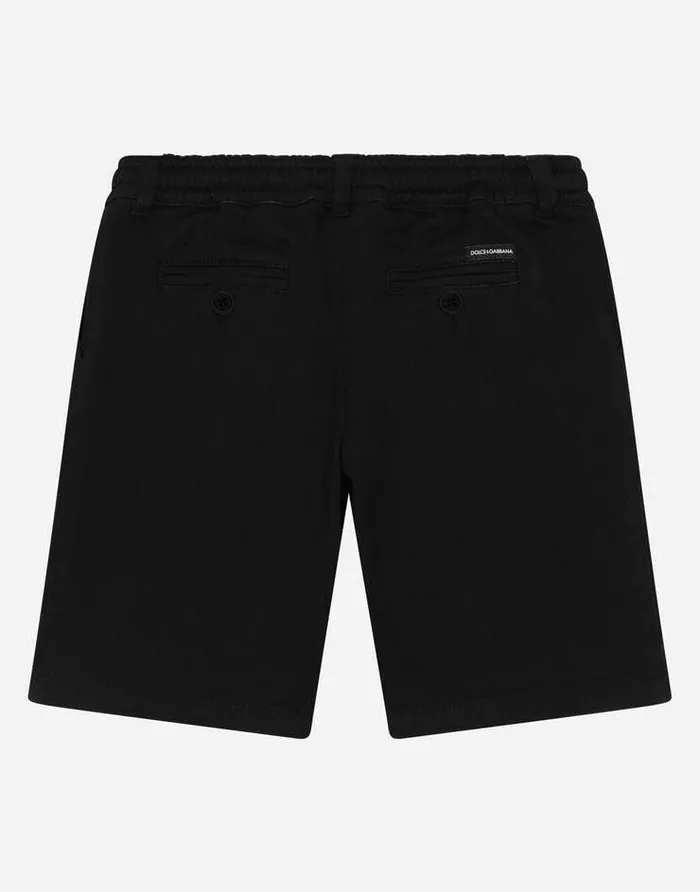 Dolce and Gabbana Trousers And Shorts Children Garmentdyed Gabardine Shorts Black Dolce and Gabbana Trousers And Shorts Children Garmentdyed Gabardine Shorts Black