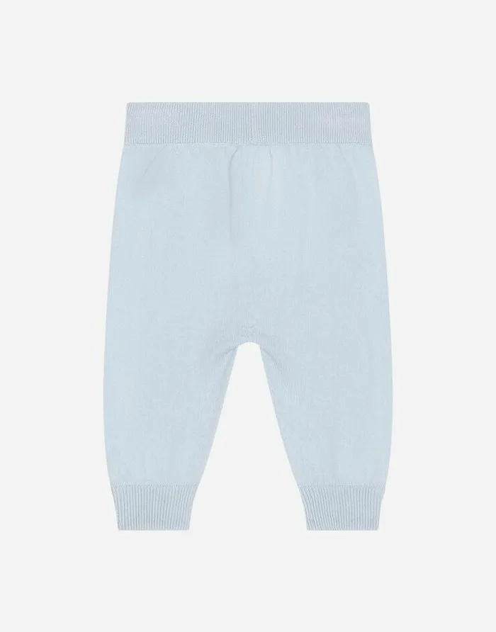 Dolce and Gabbana Trousers And Shorts Children Plain Knit Pants With DG Logo Patch Azure